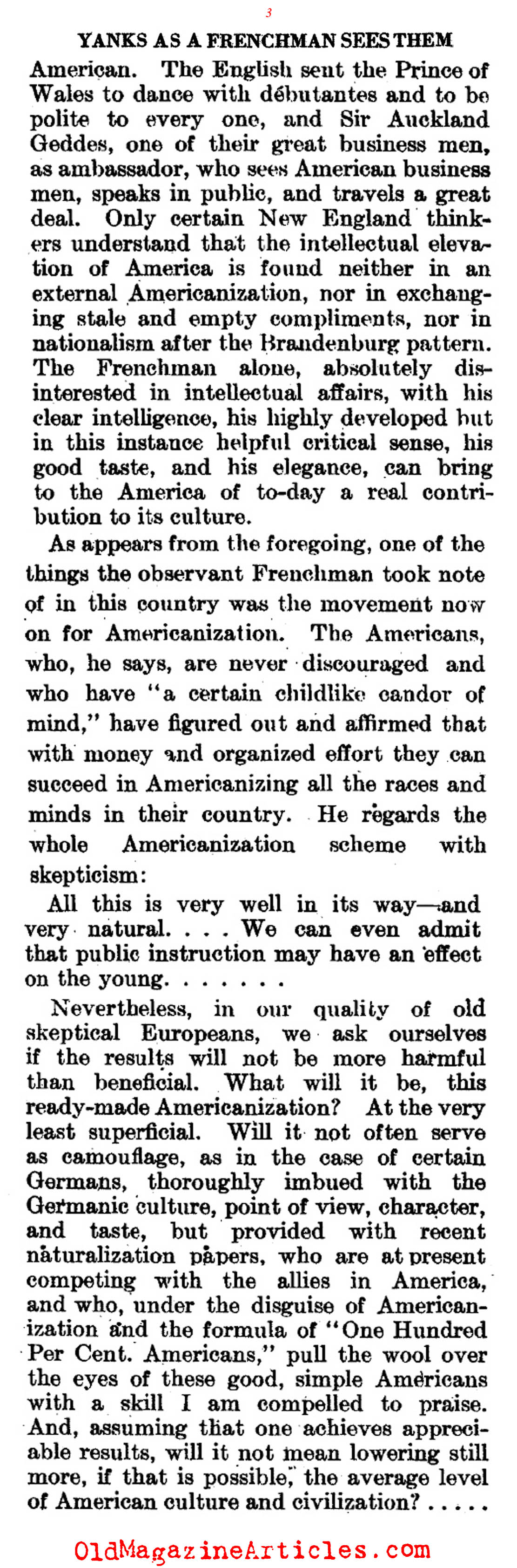 Salty Opinions from a Frenchman (Literary Digest, 1920)